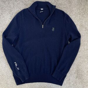 Ralph Lauren RLX Men's S Washable Cashmere 1/4 Zip Sweater Preppy Navy Pullover
